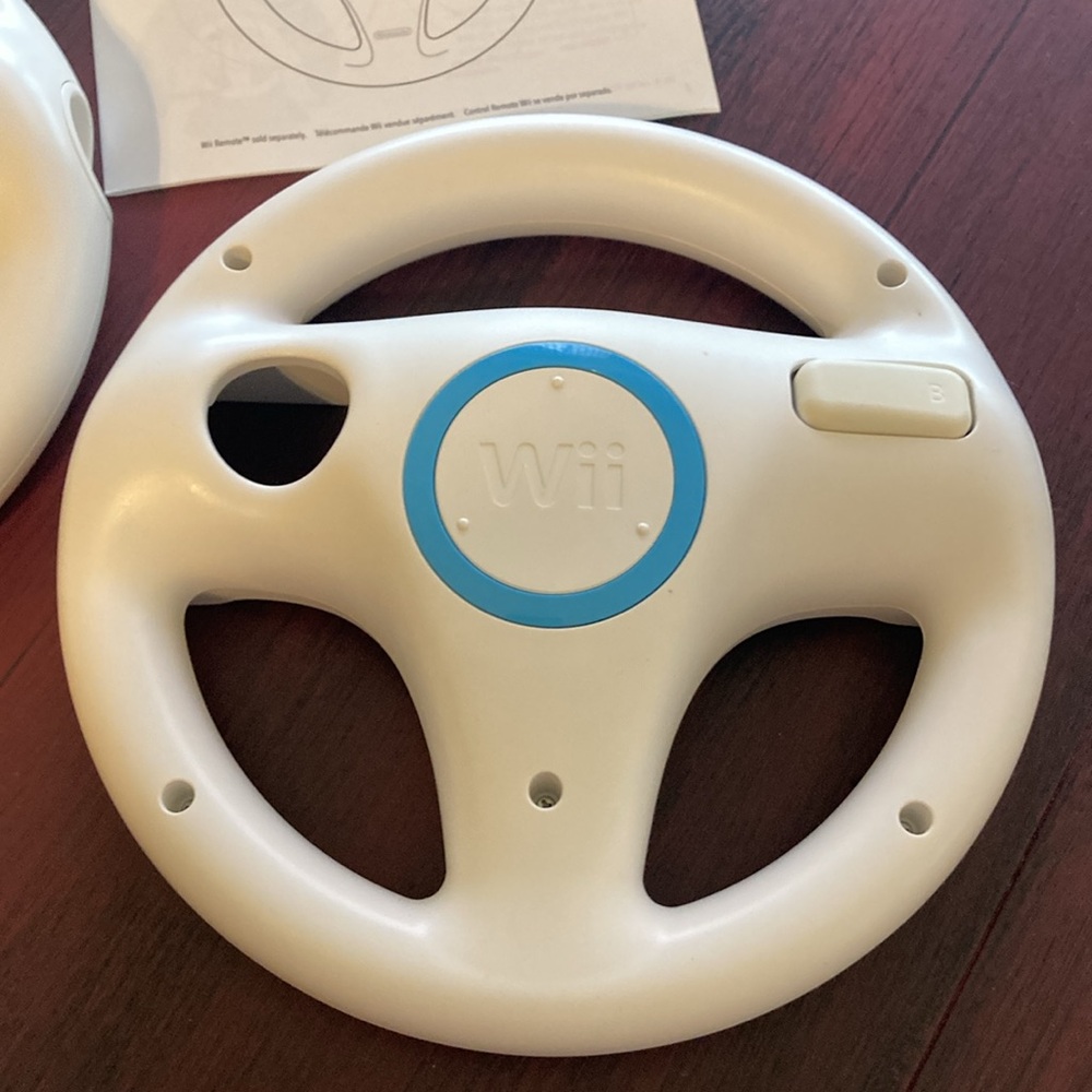 Nintendo Wii White Racing Wheel Set - Picture 2 of 5